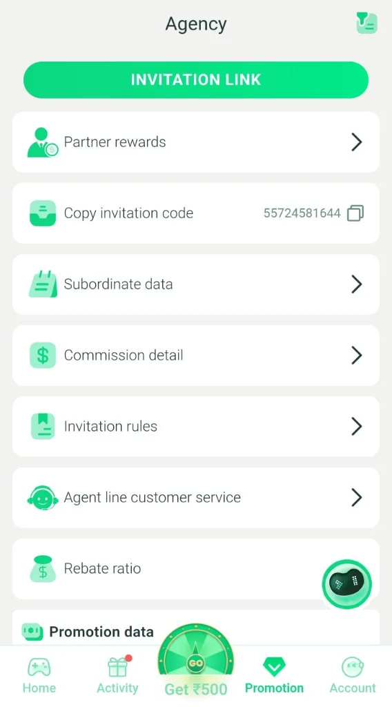 YaarWin agency invitation menu educational example